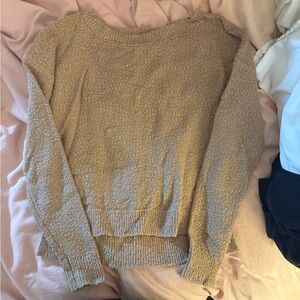 Abercrombie & Fitch Tan Textured Crewneck Sweater